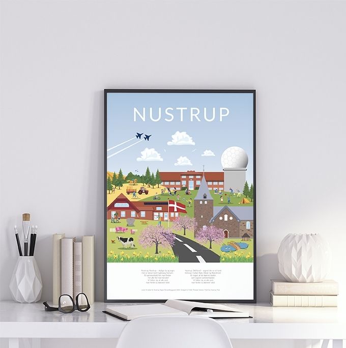 De flotte Nustrup plakater & telegrammer, der er designet af Helle Thrysøe Hansen, kan købes hos Nustrup Tryk og Anne Mette Uttrup Weisbjerg.