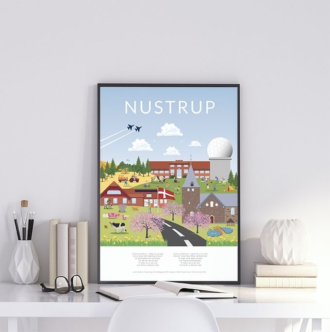 De flotte Nustrup plakater & telegrammer, der er designet af Helle Thrysøe Hansen, kan købes hos Nustrup Tryk og Anne Mette Uttrup Weisbjerg.